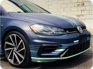 image of a wrapped VW car