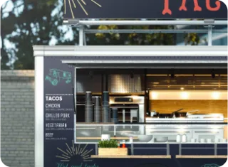 image of a wrapped taco truck